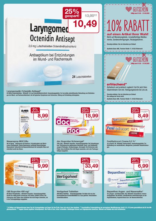 Flyer mit August-Angeboten Flyer mit August-Angeboten