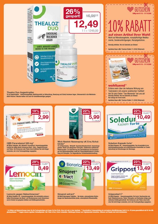 Flyer mit Oktober-Angeboten Flyer mit Oktober-Angeboten